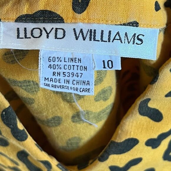 Vintage Lloyd Williams Animal Print Linen Blend Shirt - Picture 6 of 7